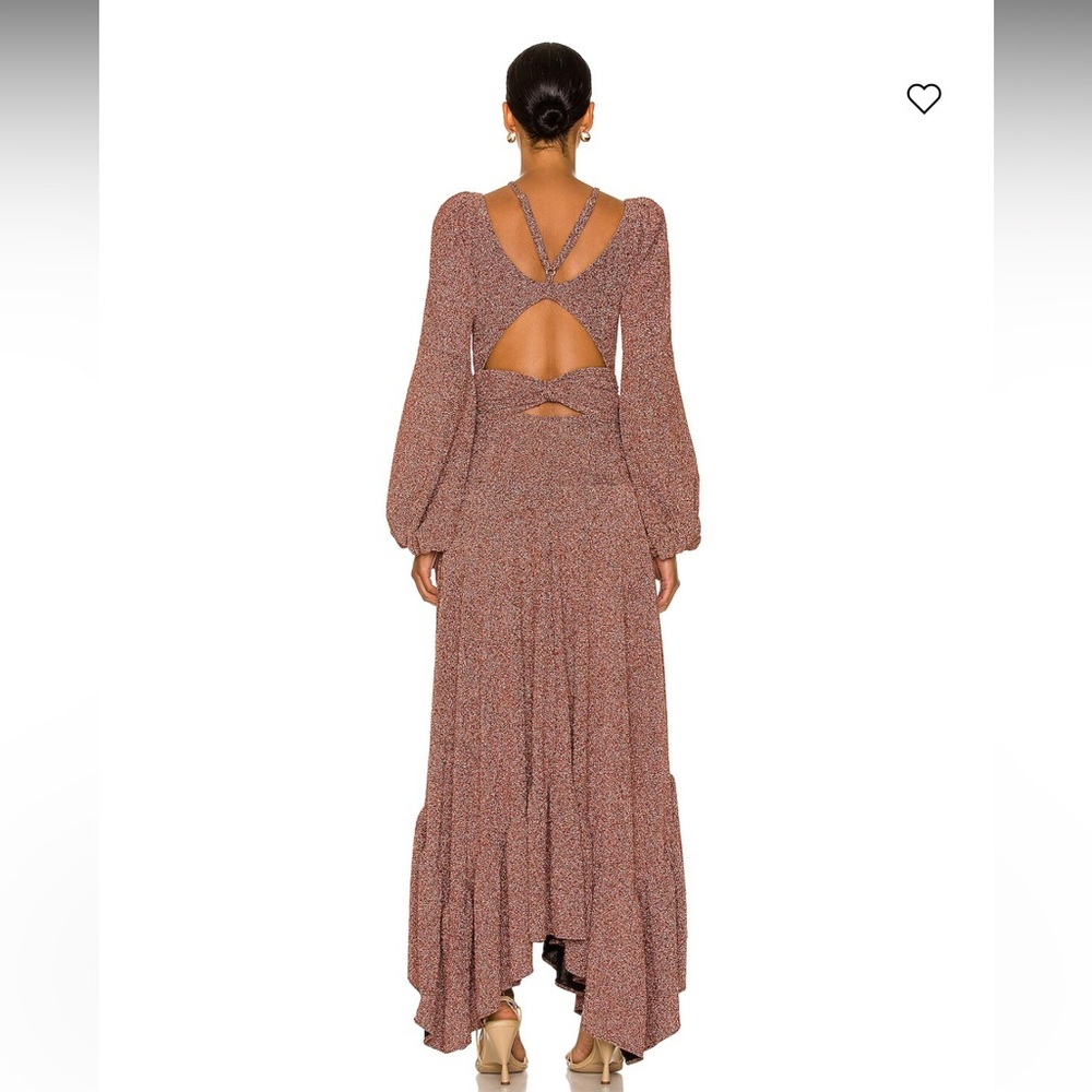 PATBO Lurex Cut Out Brown Maxi Dress - Picture 3 of 15